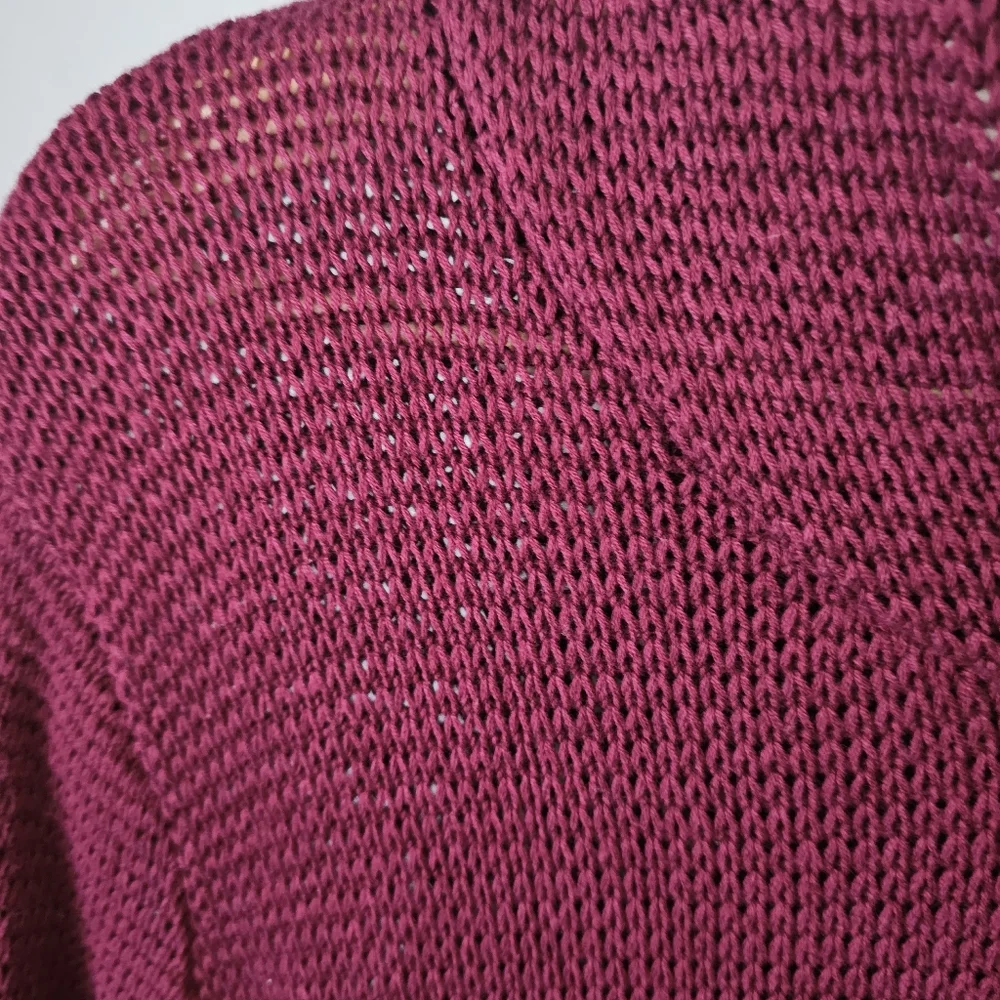 Harper Lane Knitted Hooded Red Burgundy Sweater Pullover Size S Cotton Blend - Picture 4 of 7